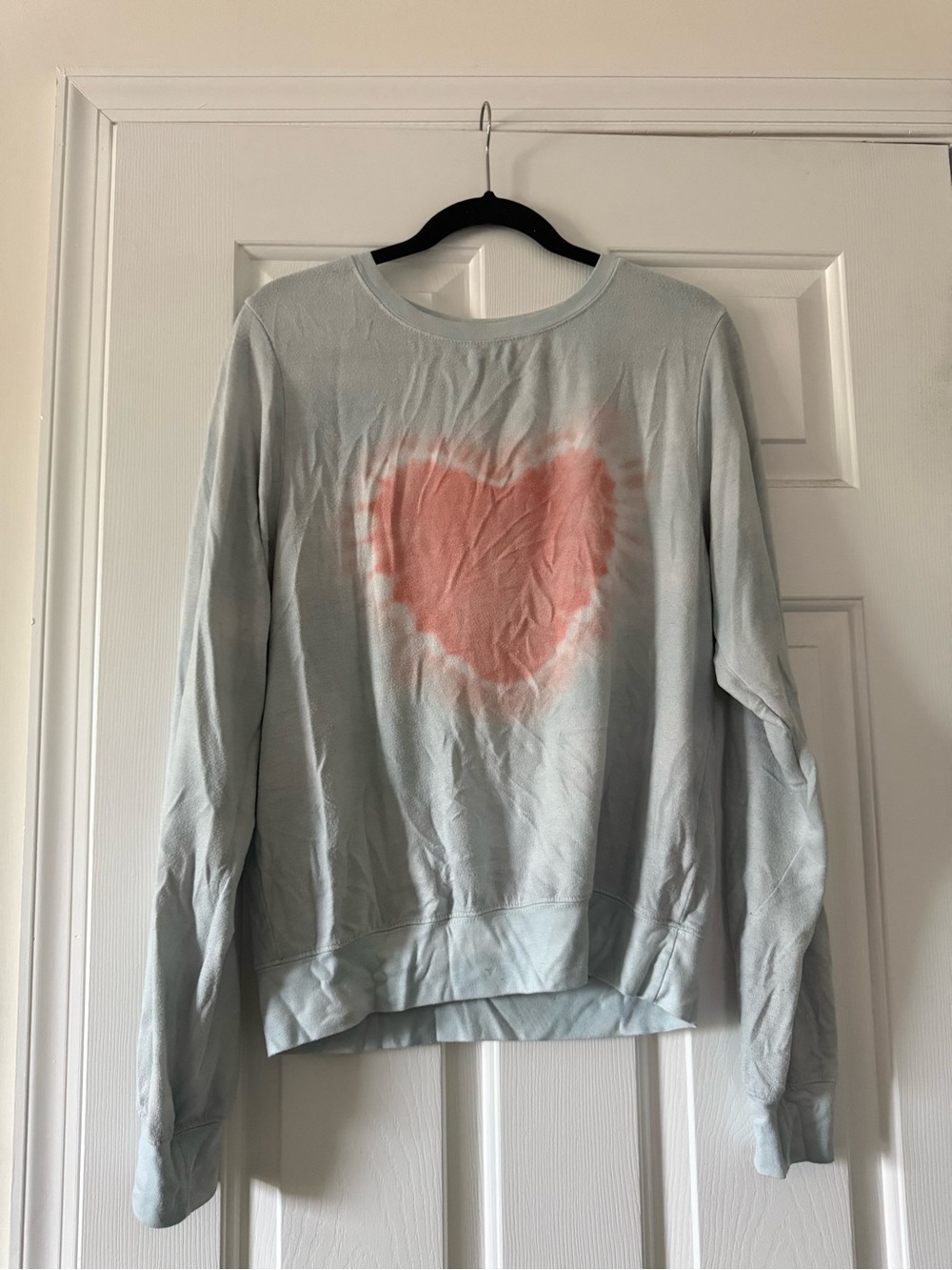 WILDFOX Light Blue shirt with Pink Heart Graphic - size medium